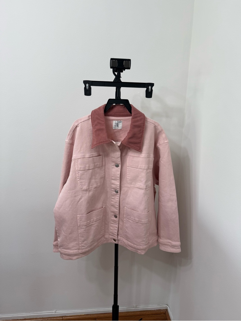 Altar'd State Blush Pink Corduroy-Collar Jean Jacket - Picture 4 of 6